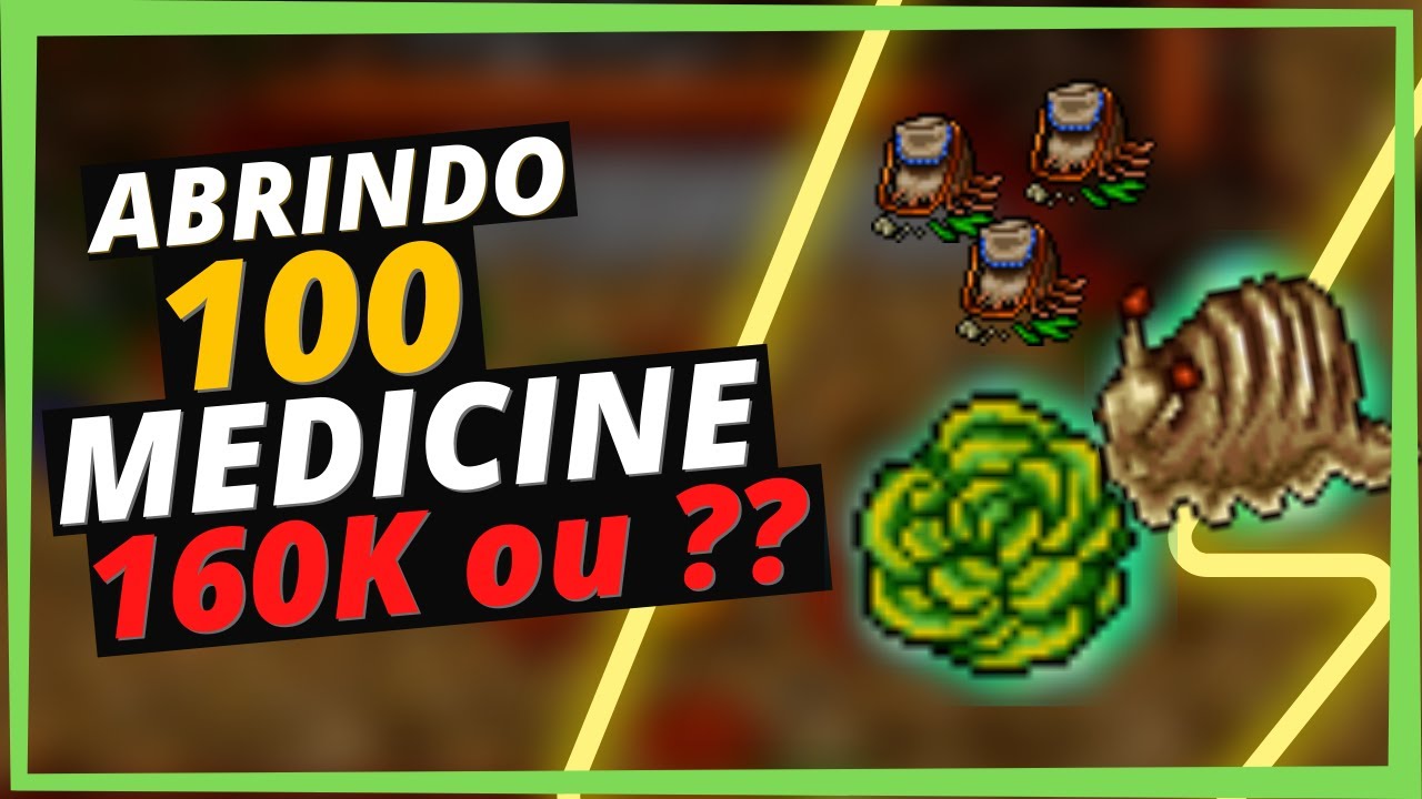 📕[TIBIA] Abrindo 100 Medicine Pouch, SERÁ QUE DEU BOM?! NÃO cometa esse ERRO