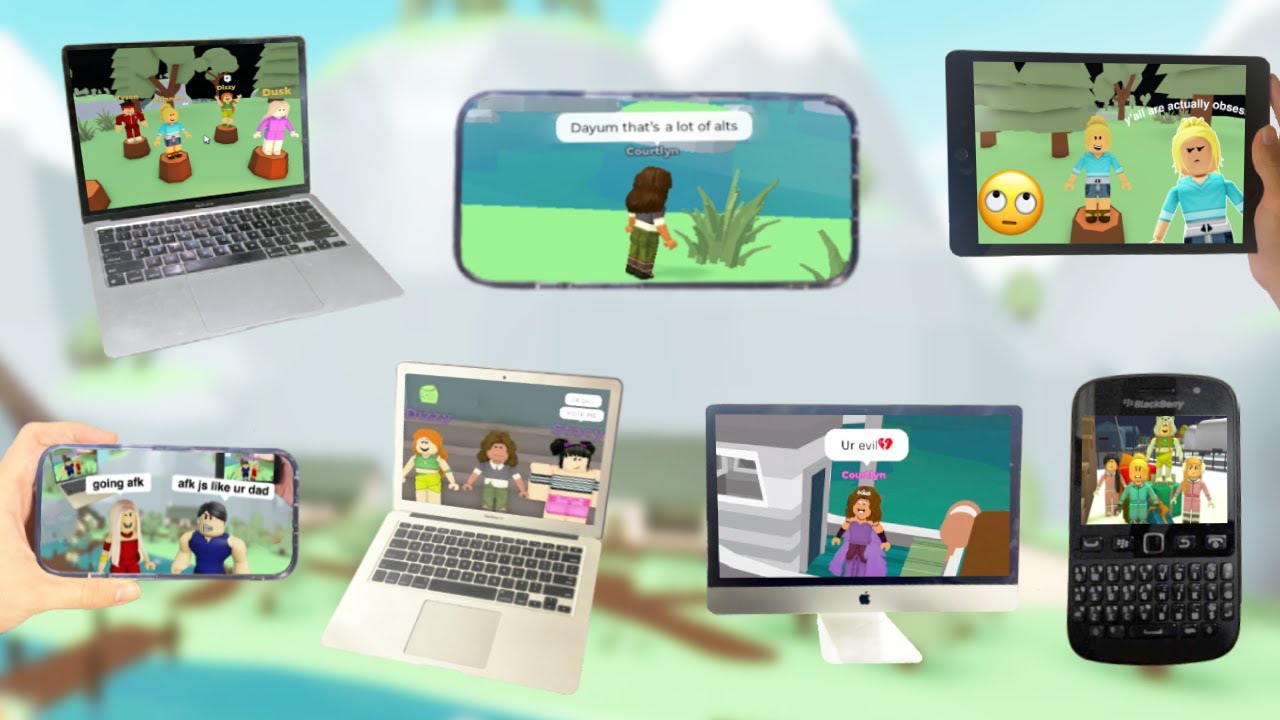 USING 7 DEVICES TO WIN TOTAL ROBLOX DRAMA