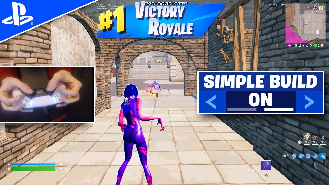 [1 HOUR] PS5 Controller Simple Build and Edit ASMR 😴 Handcam Fortnite Tilted Zone Wars 🎮