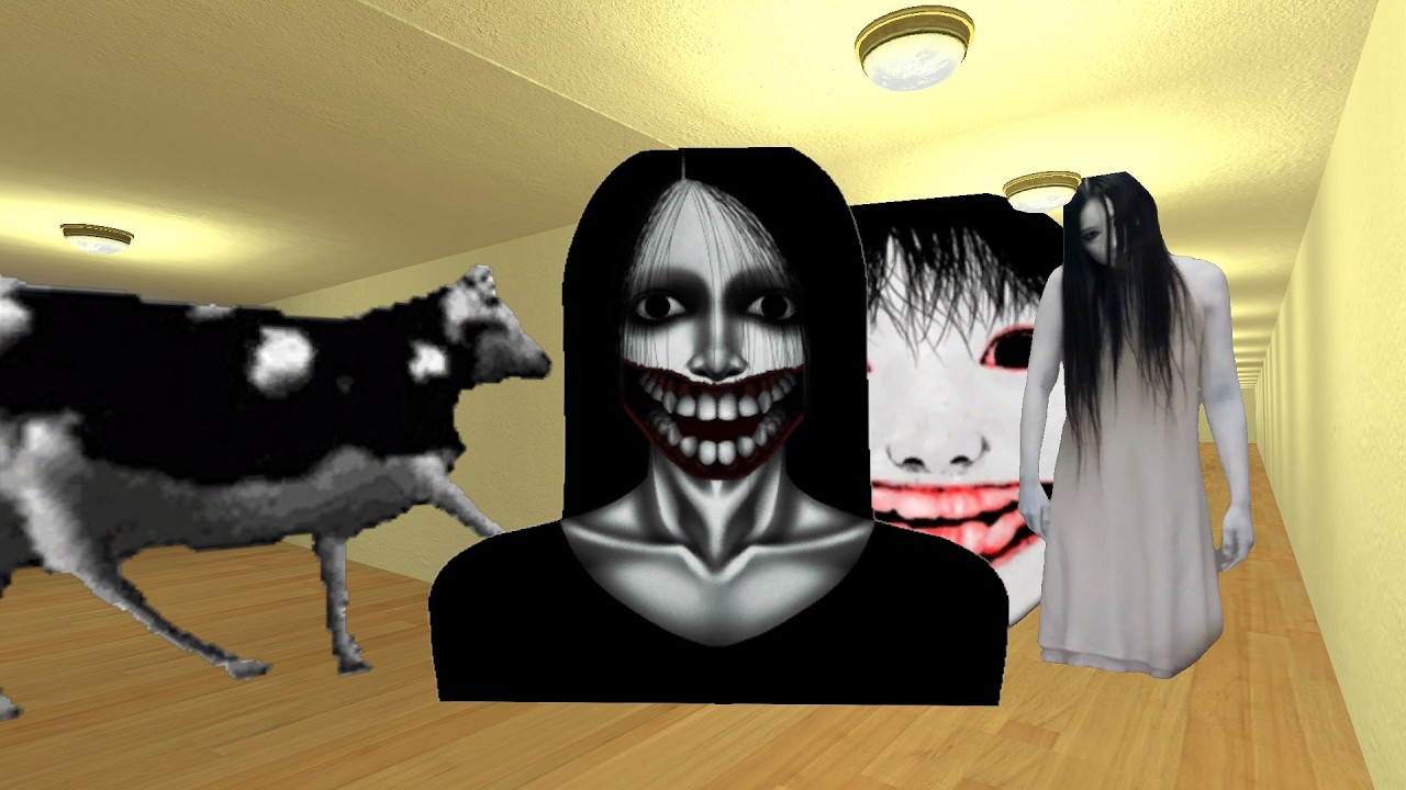 YOSHIE AND KUCHISAKE ONNA AND POLISHCOW NEXTBOTS ESCAPE THE LIMINAL HOTEL