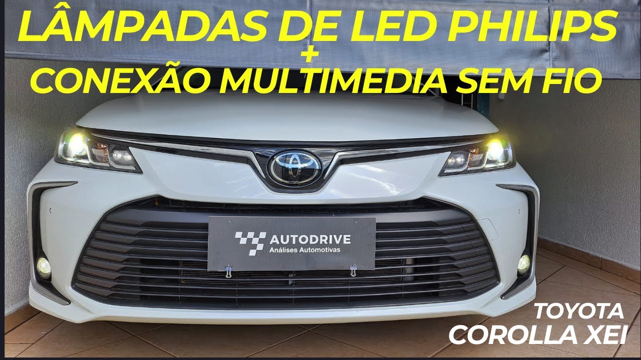 INSTALAÇÃO DE LÂMPADAS DE LED PHILIPS + CONEXÃO ANDROID/APPLE CAR PLAY SEM FIO - COROLLA XEI 2023