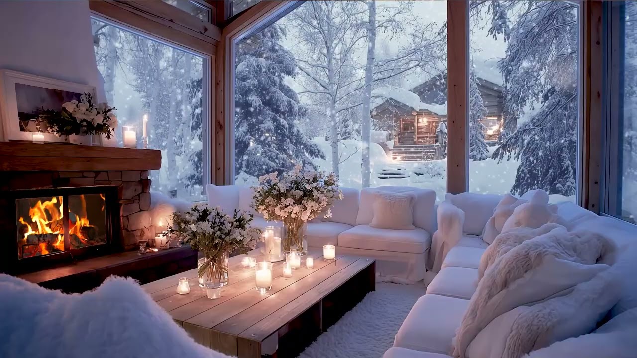 🌙🎹 When the World Finally Goes Quiet | Warm Winter Piano, Fireplace Glow & Ease | Quiet Winter Room