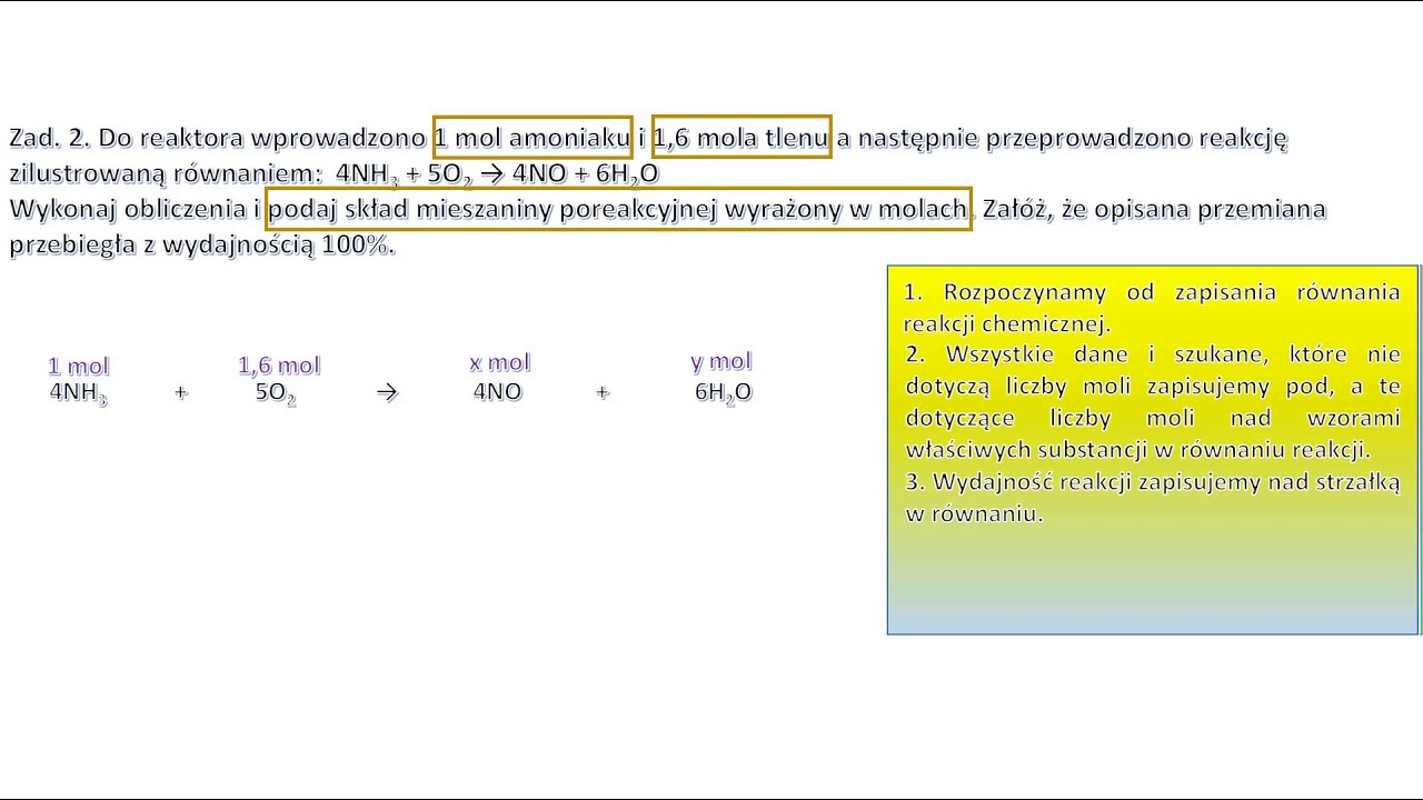 Stechiometria i wydajność reakcji