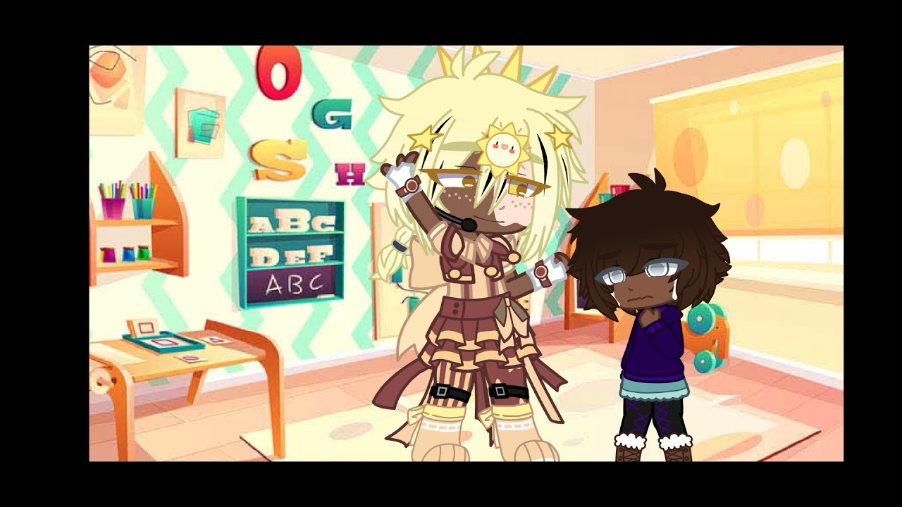 Sun and Moon taking care of a blind child / Fnaf Human AU