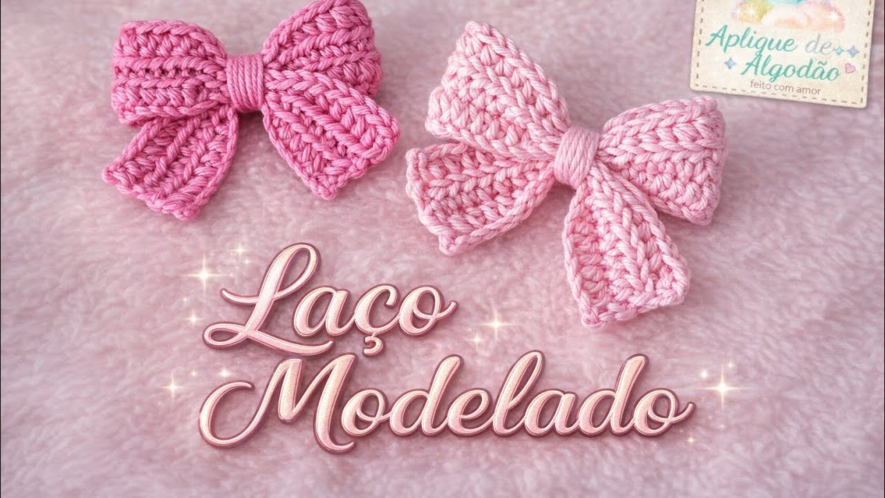 Aplique em crochê Laço Modelado 1