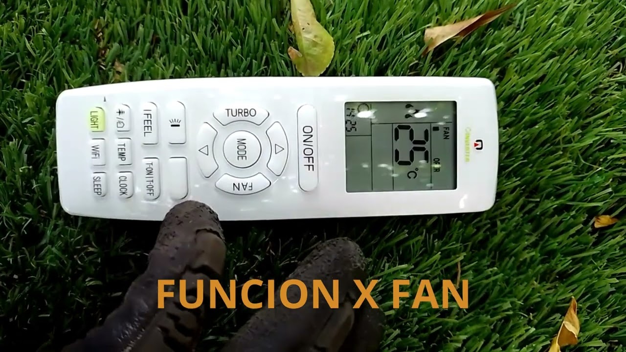Funci&oacute;n del control remoto de un aire acondicionado Split- X FAN