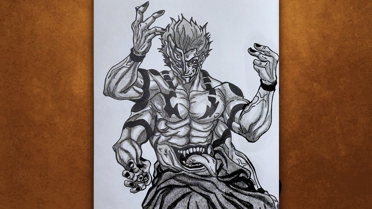 How to draw Sukuna Heian Era | Jujutsu Kaisen | Anime drawing step by step
