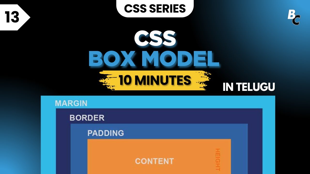 CSS TUTORIAL : CSS Box Model Simplified | Master Margins, Padding, Borders & Content in Telugu
