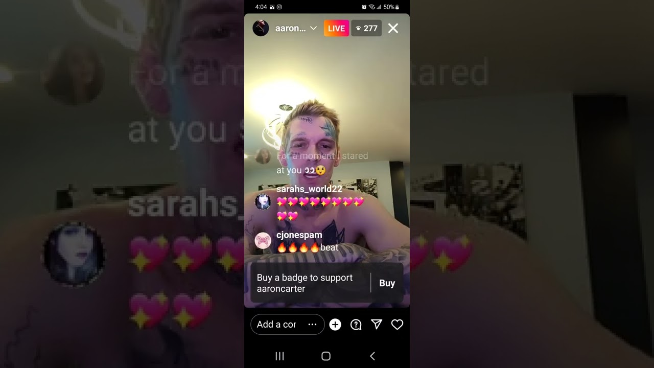 9.21.22 #aaroncarter on IG live  flexing n feeling superior (2)