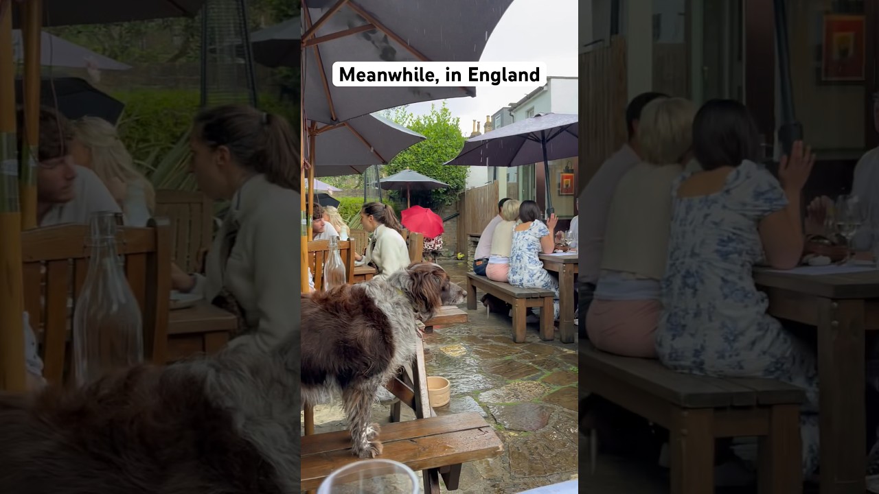 Rain or shine, Brits love their pubs! #londonengland #rose #aperolspritz #richmond #british
