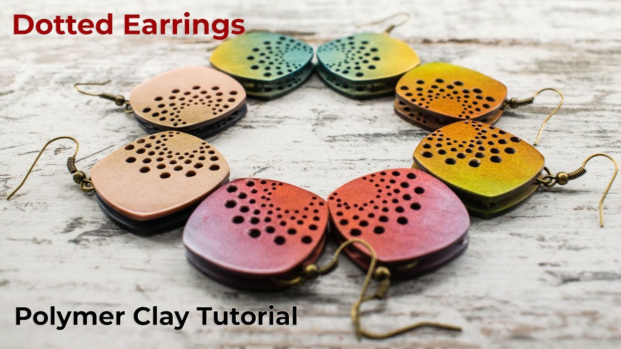 Dotted Earrings - Polymer Clay Tutorial - Full process | Ana Belchí