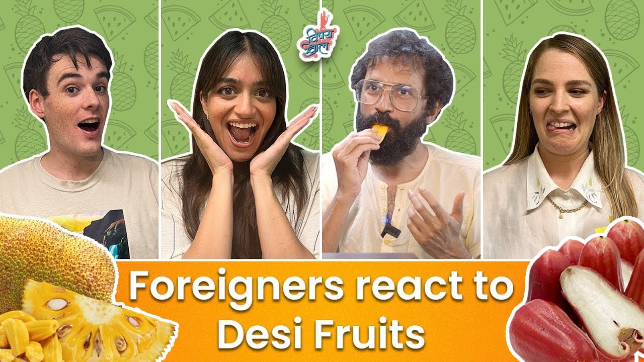 Foreigners React to Desi Summer Fruits | #Reactionvideo | #VishayKhol
