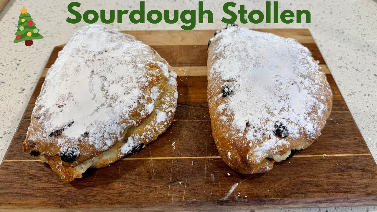 Рождественский штоллен, но на закваске (Sourdough Stollen)