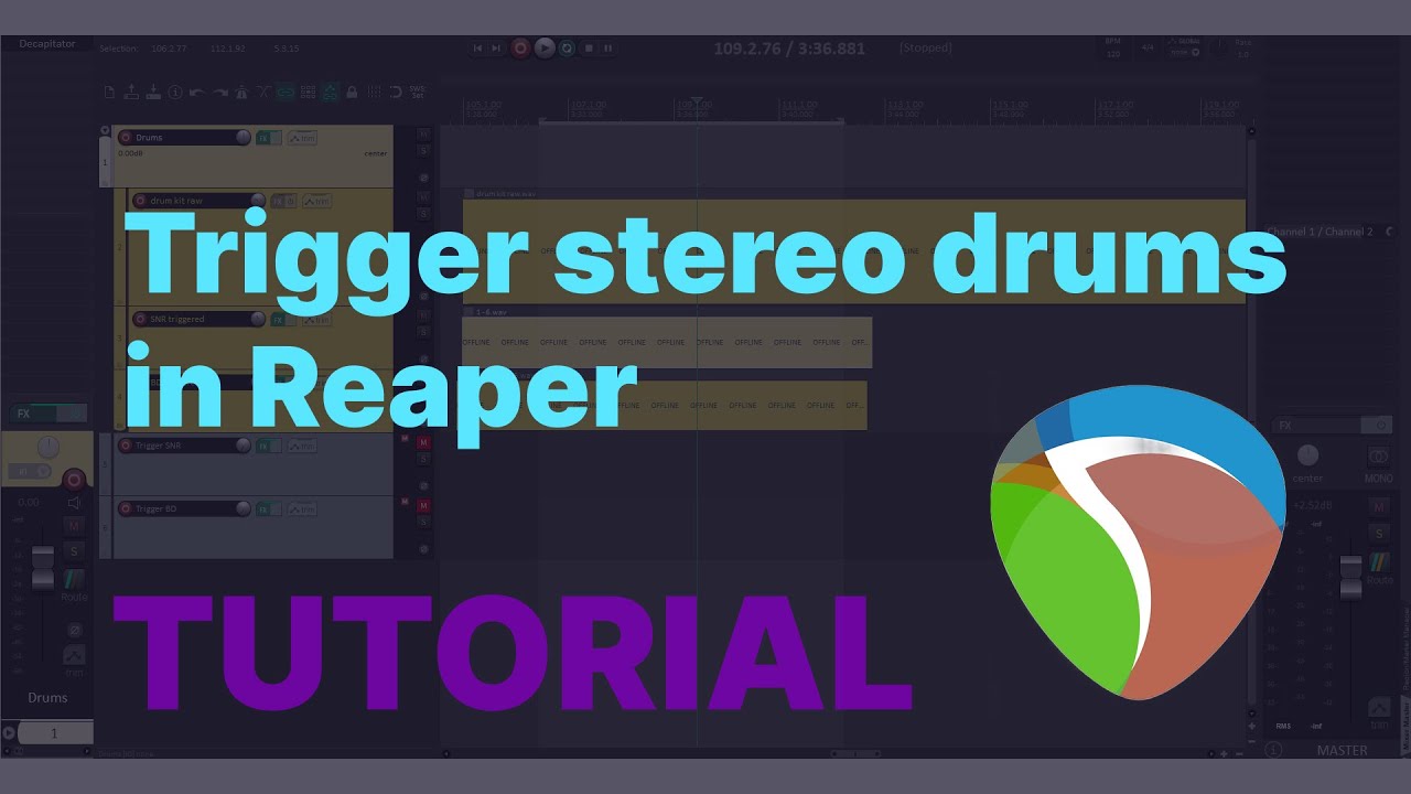 How to drums replacement if there's only stereo drums in Reaper? (Subs)