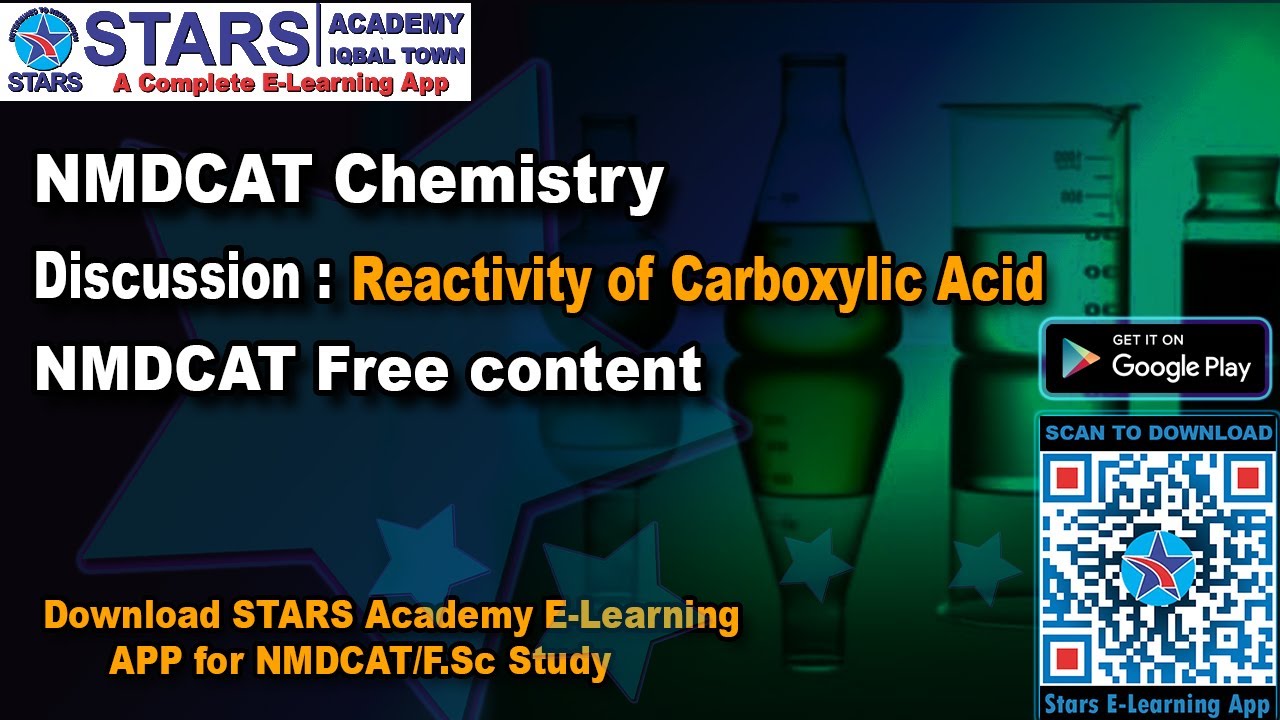 Reactivity of Carboxylic Acid Chapter MCQS  Discussion For PMC NMDCAT Preparation | Chemistry MCQS