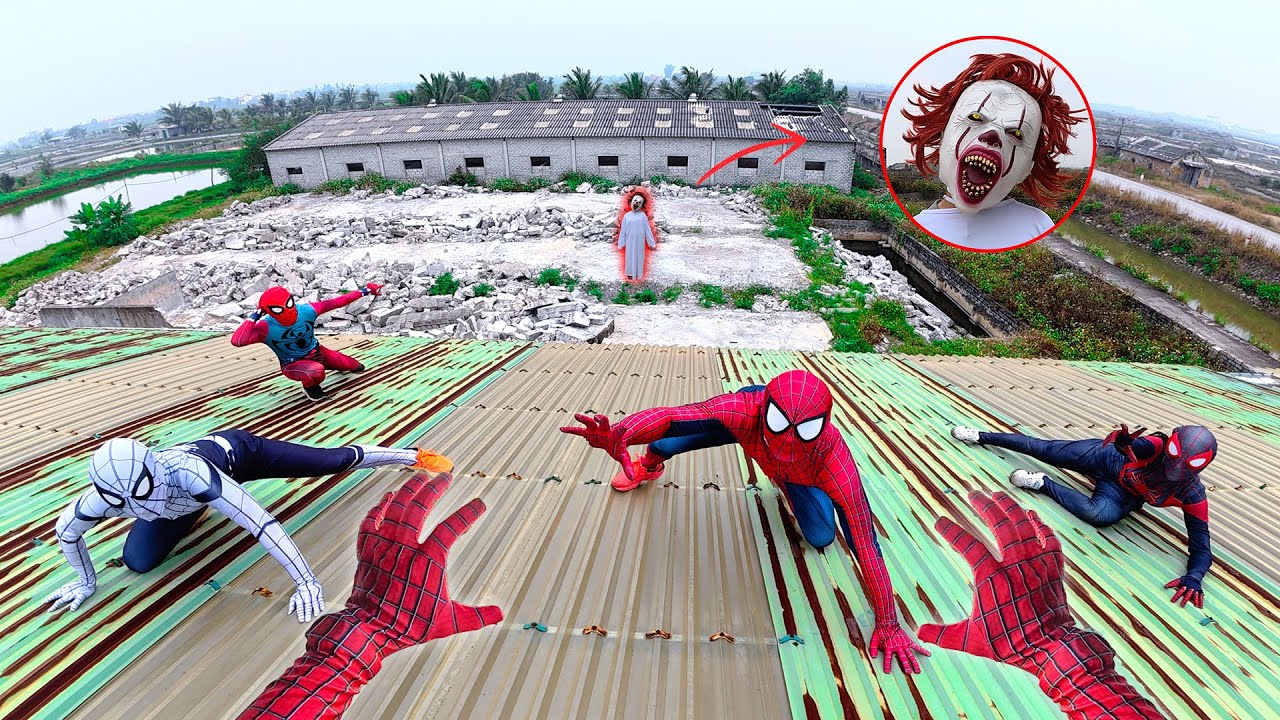 The 6 Spider-Man brothers discover Pennywise dancing in a deserted area  (First-person perspective)