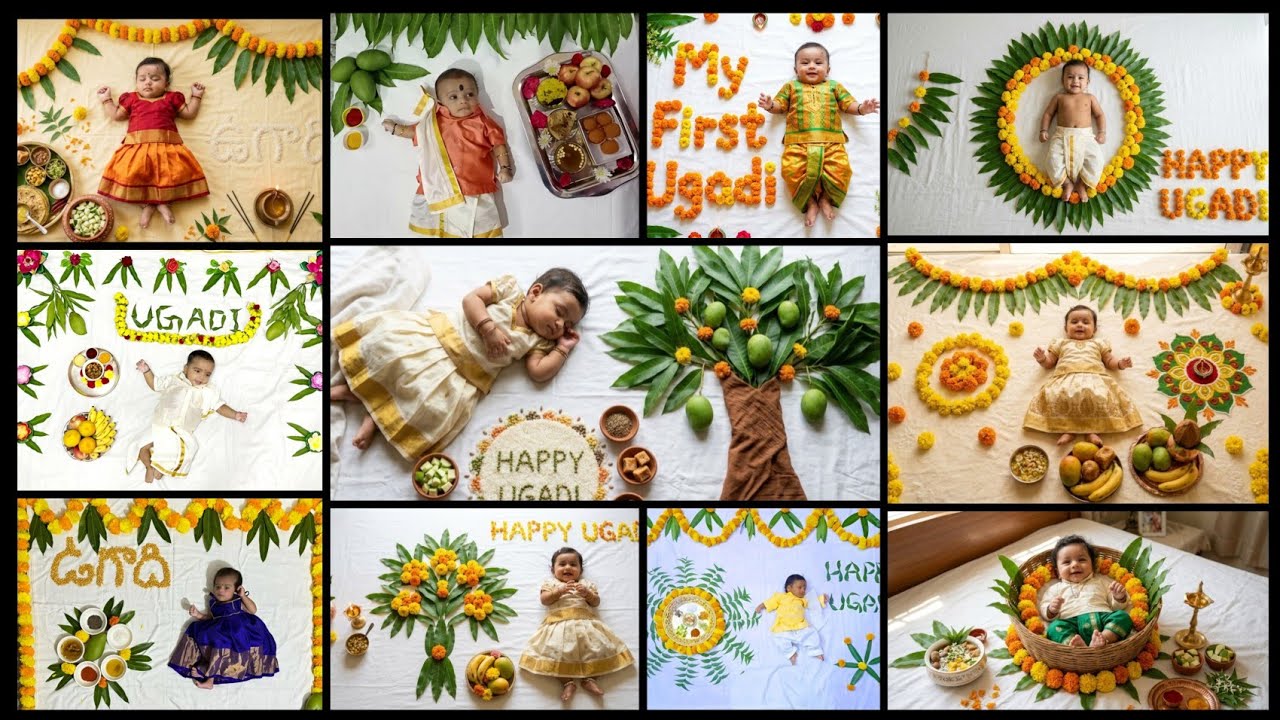 ugadi baby photoshoot ideas| ugadi theme baby photoshoot| baby photoshoot ideas
