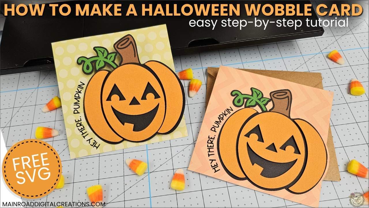 How to Make a Halloween Wobble Card | Free Hey There, Pumpkin SVG for Cricut