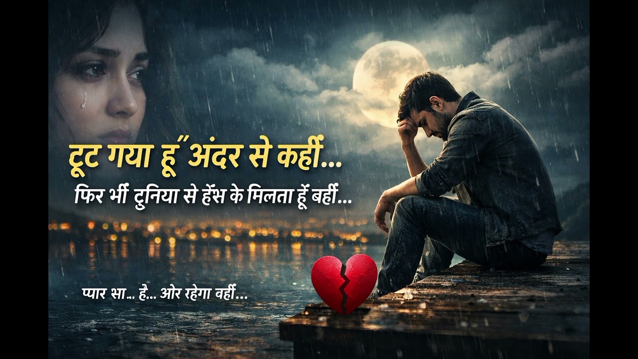  टूट गया हूँ मैं अंदर से कह दूँगा “ठीक हूँ” हँसता चेहरा, टूटा हुआ दिल खामोश दिल की सच्चाइ