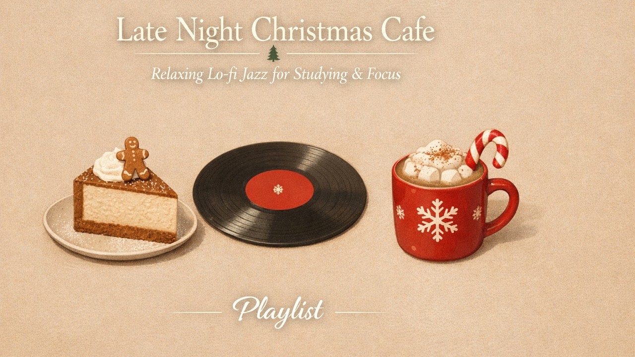 𝐏𝐥𝐚𝐲𝐥𝐢𝐬𝐭 🎧 Late Night Christmas Cafe Ambience 🎄 Relaxing Lo-fi Jazz for Studying & Focus
