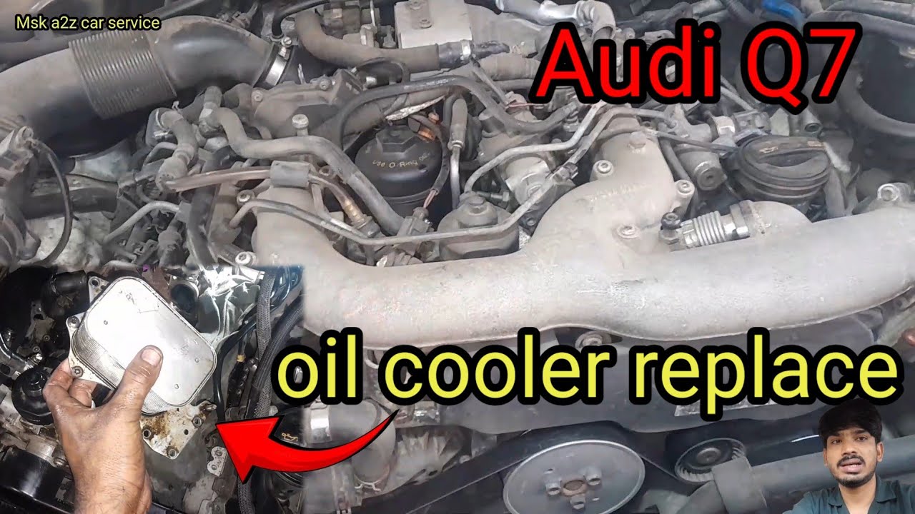 How to Audi Q7 oil cooler replacement || Audi Q7 oil coolant mix problem solve#automobile #youtube 