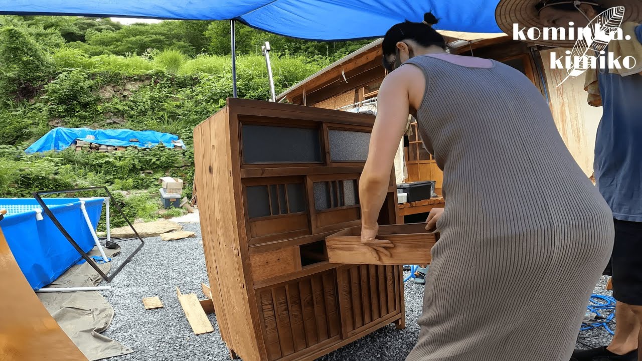 【古民家に住もう#178】昭和レトロボロボロの茶ダンス復活