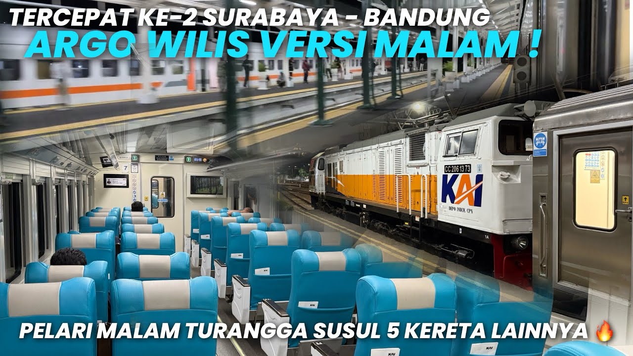 BERANGKAT PALING MALAM DARI SURABAYA KE BANDUNG‼️Naik KA Turangga Eksekutif Kereta Malam Tercepat