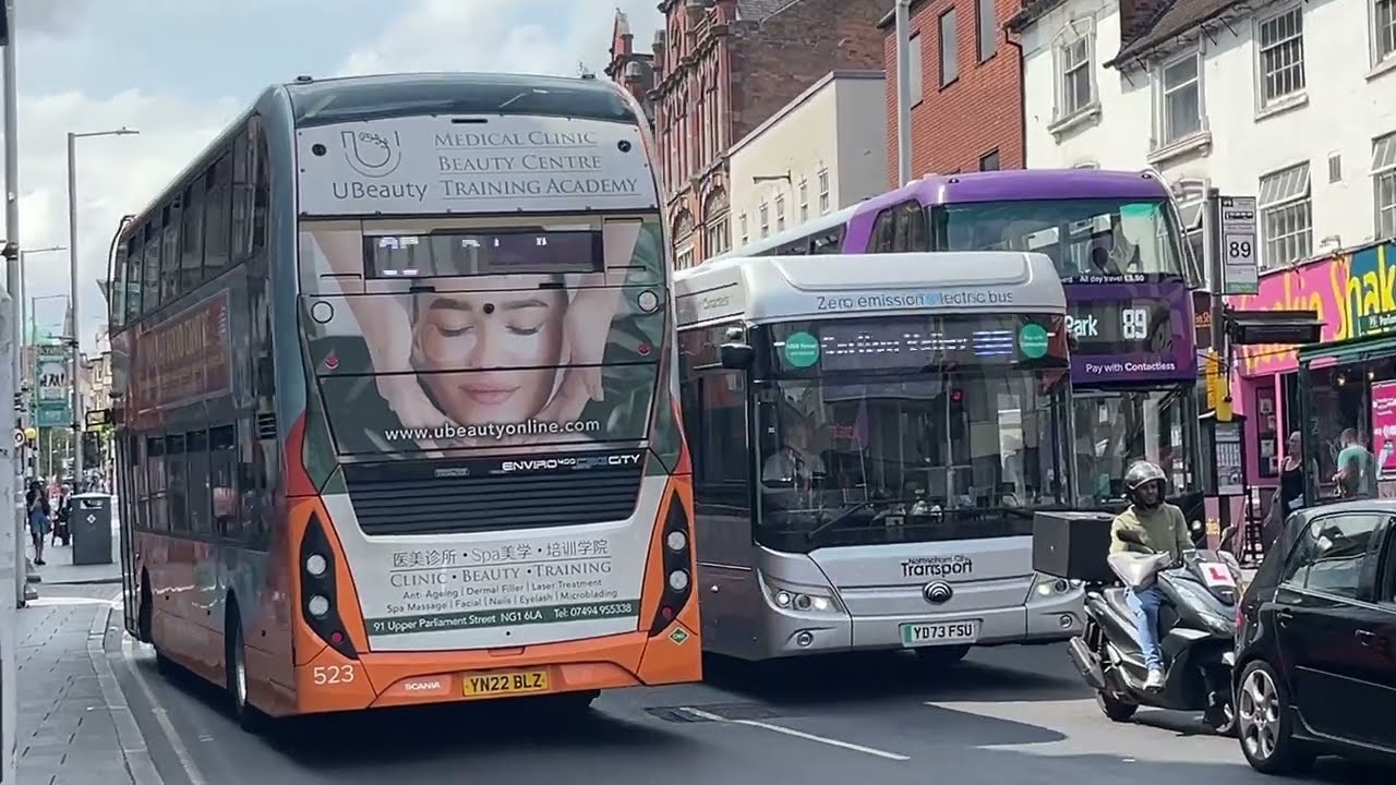 Buses at Parliament Street, Nottingham - Monday 14th July 2025