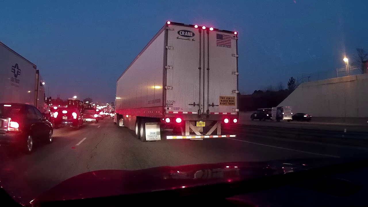 Semi says thanks by flashing lights