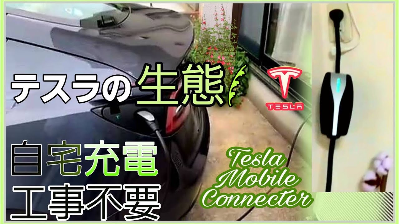 Teslaの生態|工事不要！モバイルコネクターで初の自宅充電を試す