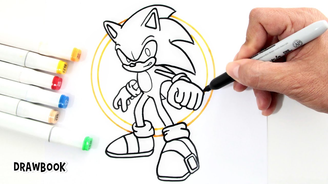 How to Draw SONIC The Hedgehog and his Gold Rings (Cover drawing)