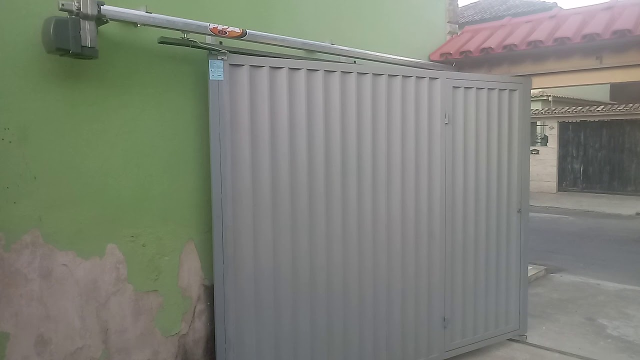 Portão deslizante em L com motor de fuso jet flex
