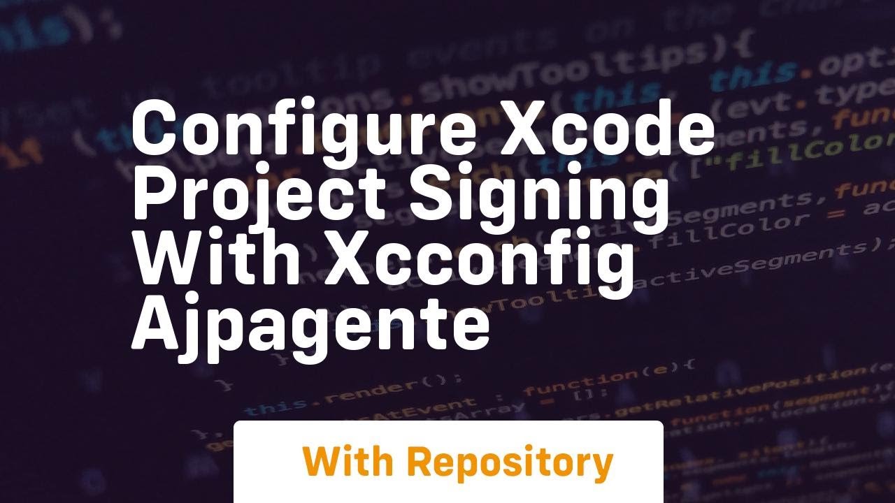 configure xcode project signing with xcconfig ajpagente