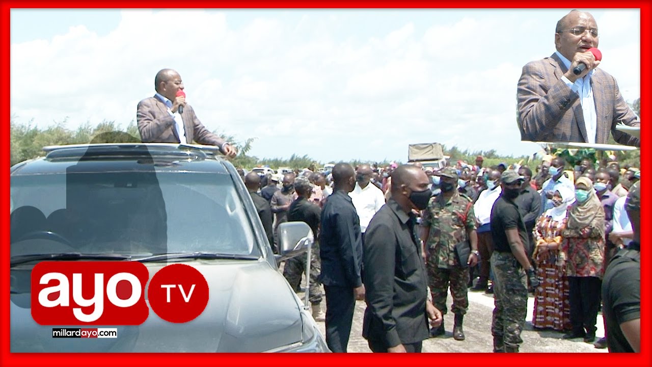 ZIARA YA RAIS MWINYI, ASIMAMA AKIWASIKILIZA WANANCHI, ATOA AHADI ZA BARABARA
