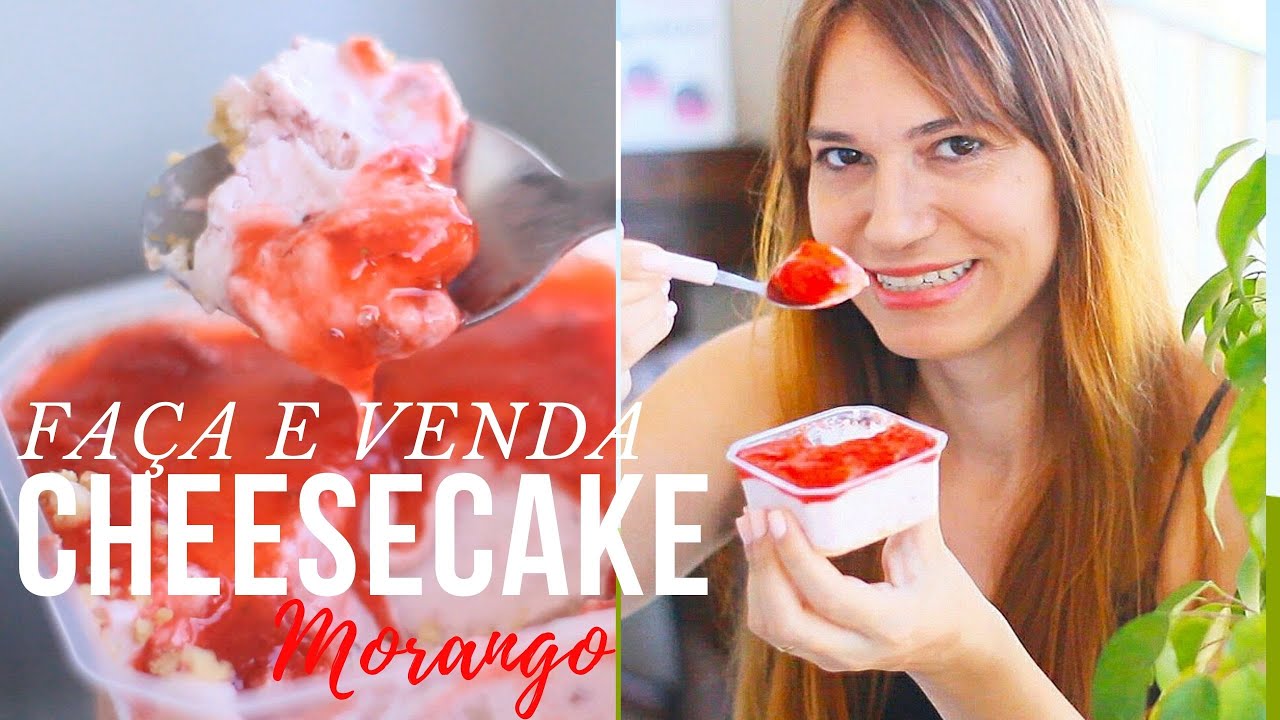 Faça e venda CHEESECAKE no pote Morango