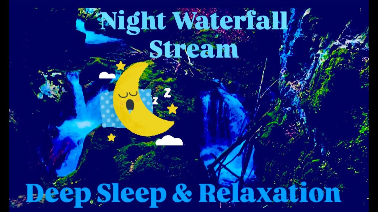 🔴LIVE Pure Nature Night Waterfall Sounds | Relaxing Ambience for Deep Sleep, Focus and Calm I ASMR