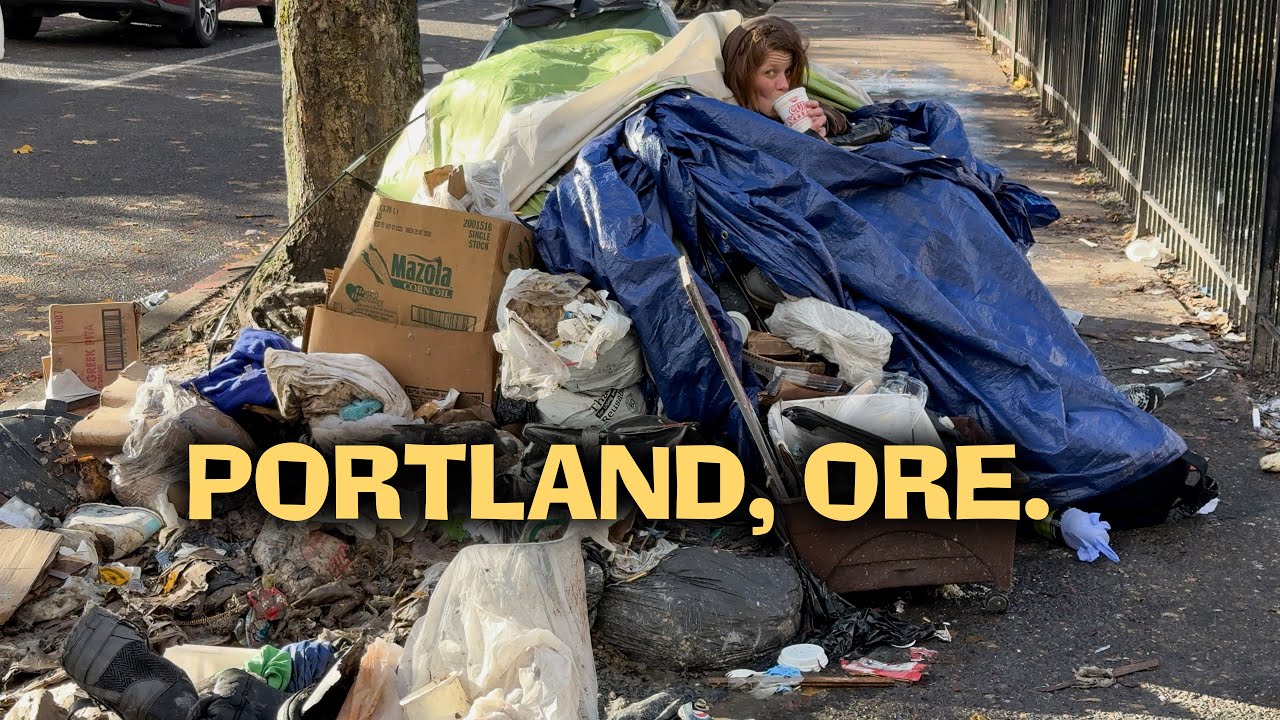 Homeless Portland woman lives in 'hill' of rotting garbage