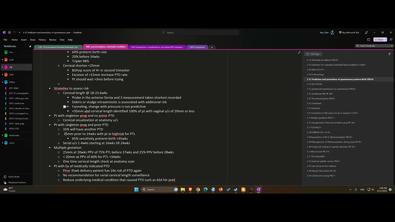 OBGYN Oral Board OB2.1C: Prediction and prevention of spontaneous preterm birth