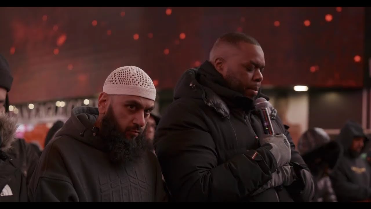 Times Square Taraweeh prayer New York City 2026