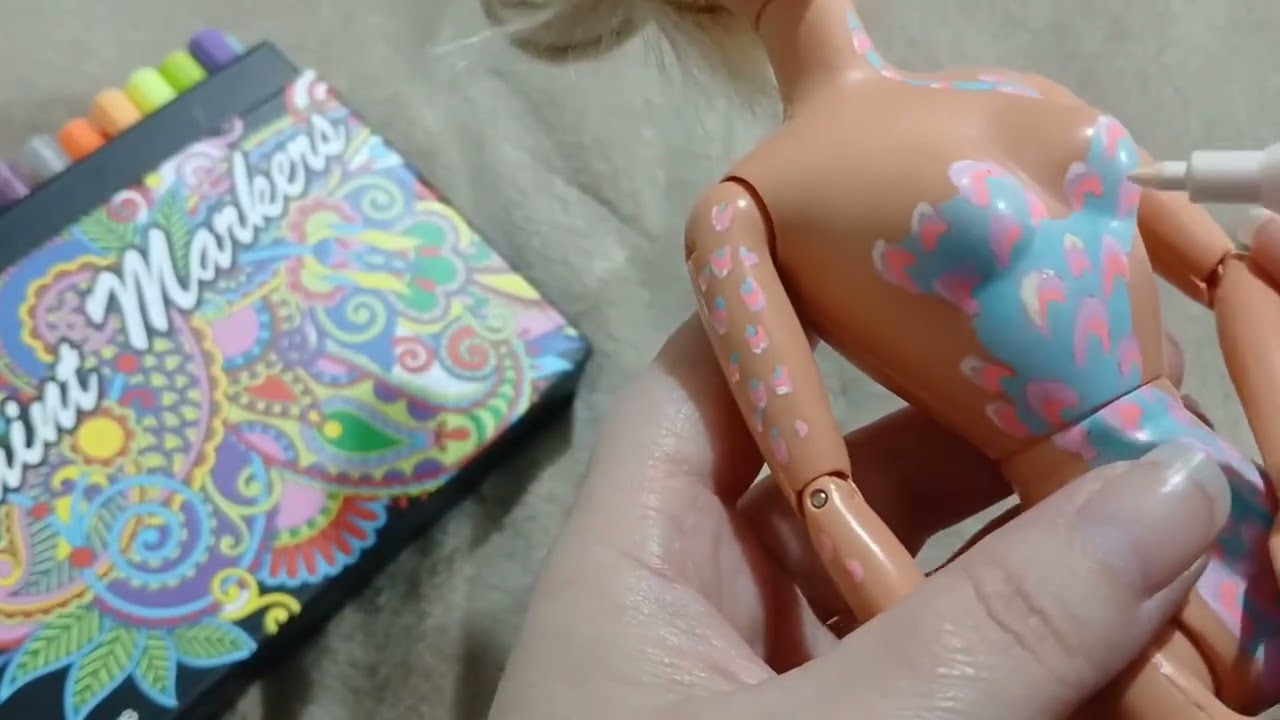 Acrylic Paint Pens on Barbie ASMR Story