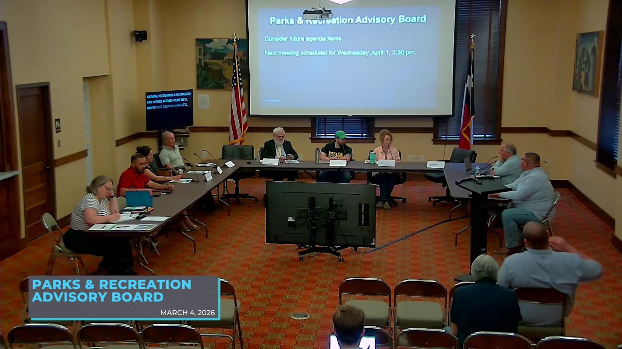 Parks & Recreation Advisory Board LIVE stream 3-4-26