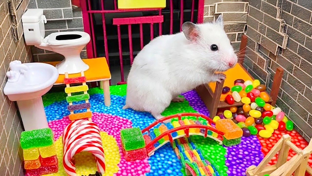 Hamster Escapes from Colorful Gumdrop Prison Maze | Hamster Maze