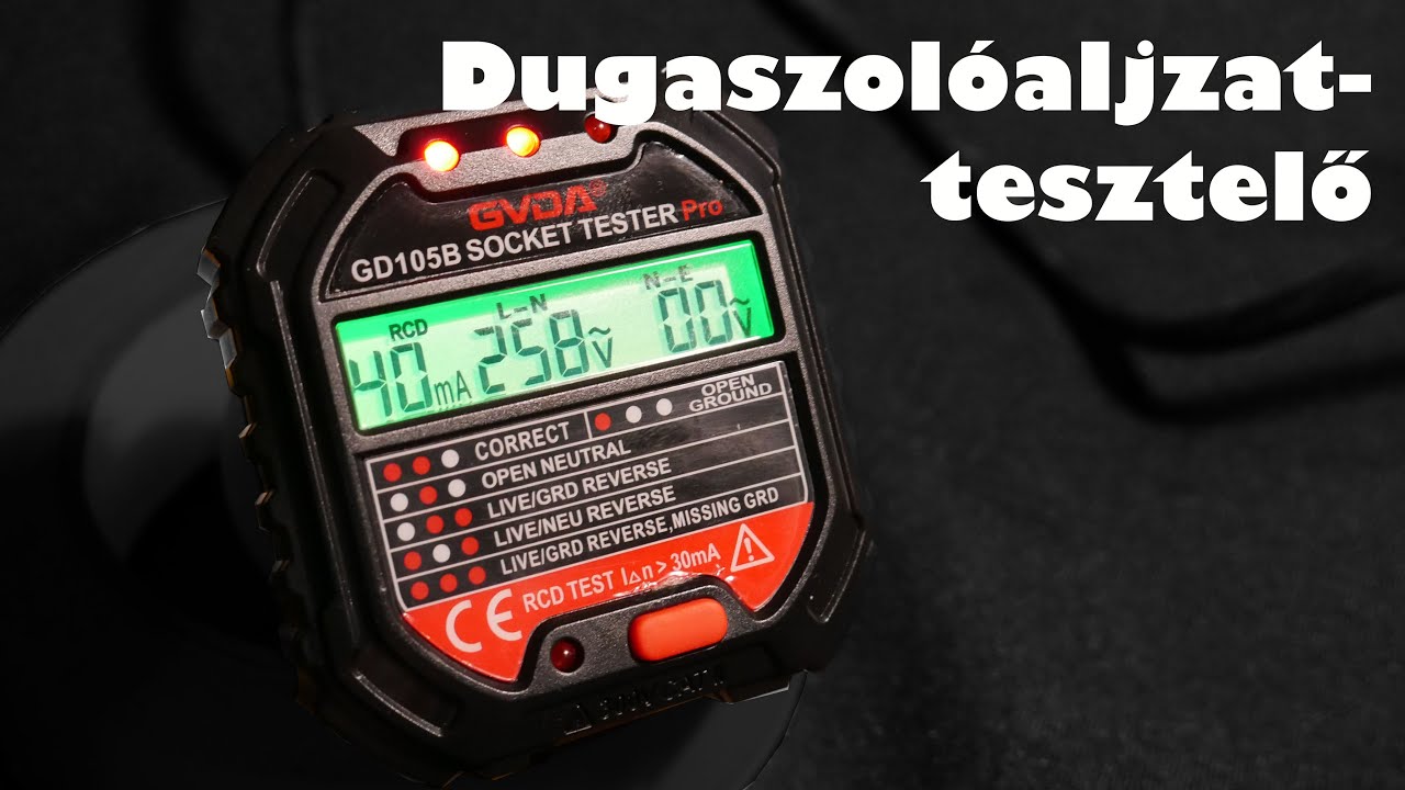 Egyszerűen használható konnektortesztelő | GVDA GD105B ◆ Eszközteszt