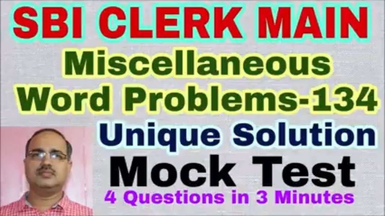 Miscellaneous Questions-134 SBI CLERK MAIN (Memory based) Mock Test #Amar Sir