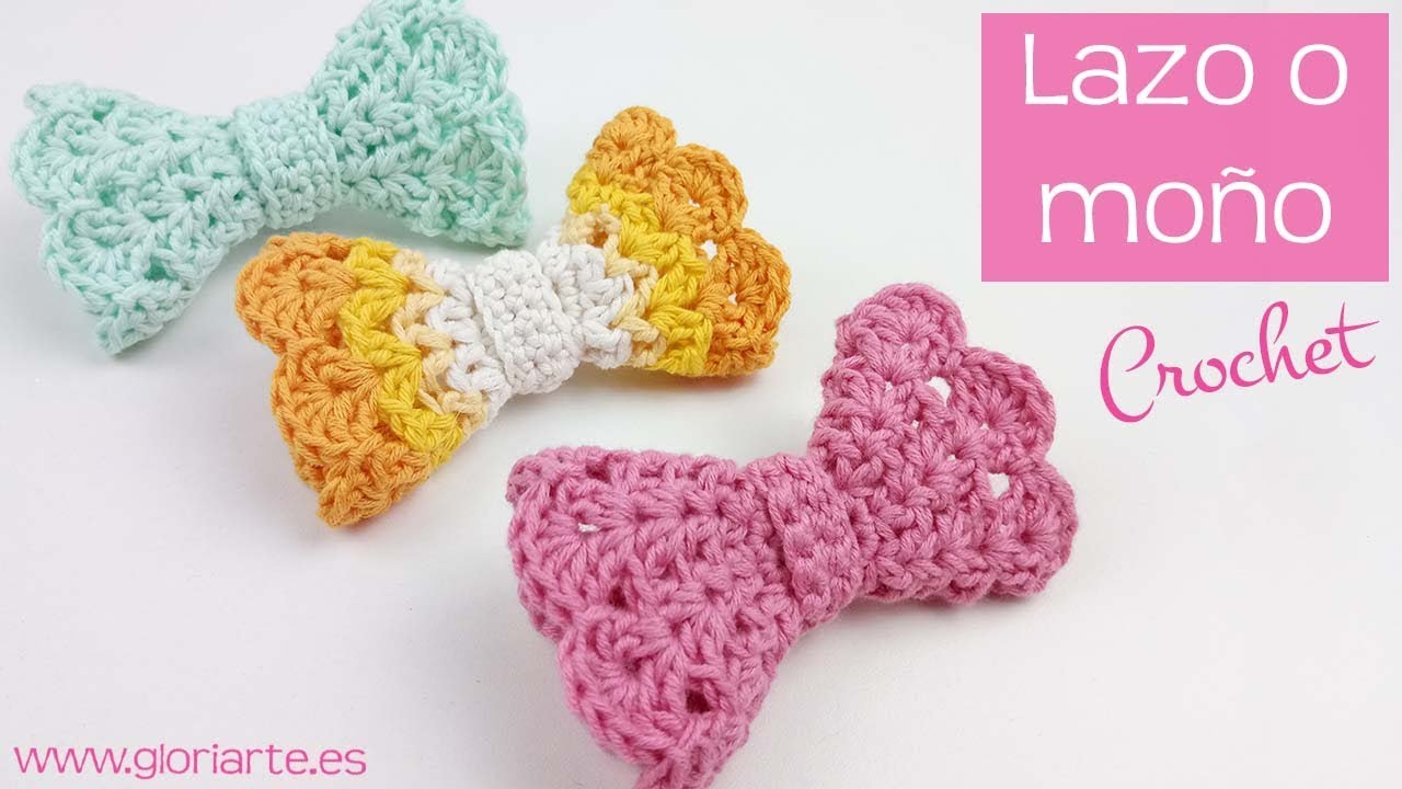 LAZO o MOÑO de GANCHILLO. TIE or BOW of CROCHET.