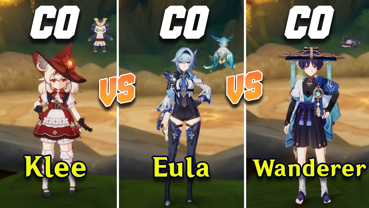 Klee C0 vs Eula C0 vs Wanderer C0 vs Jadeplume Terrorshroom DPS Showcase!! Genshin Impact 3.8
