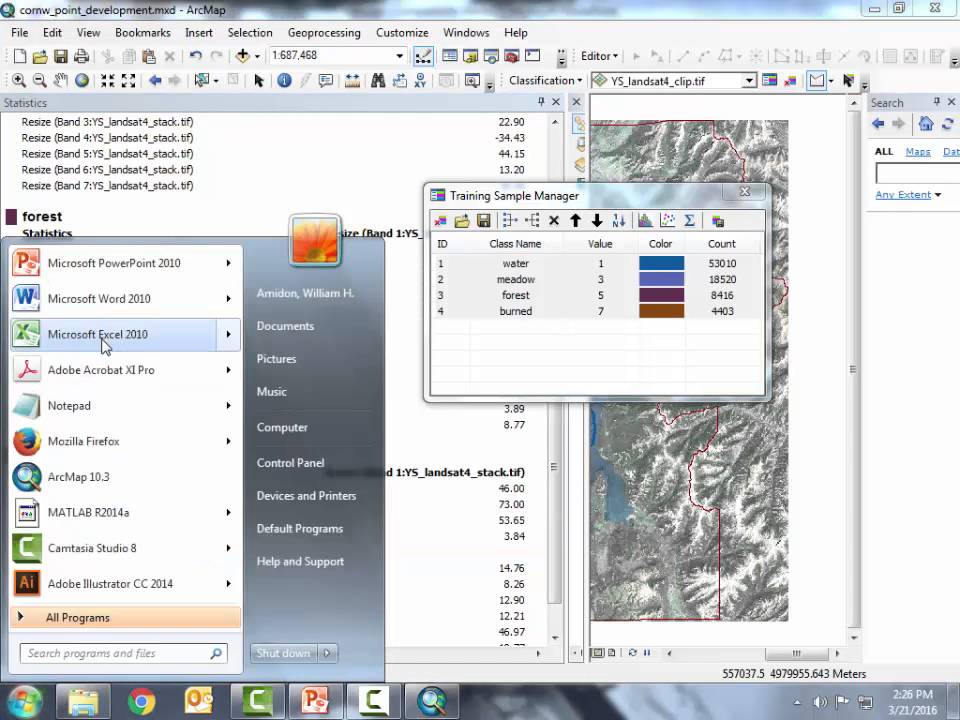V26a: Оценка спектральной разделимости в ArcMap