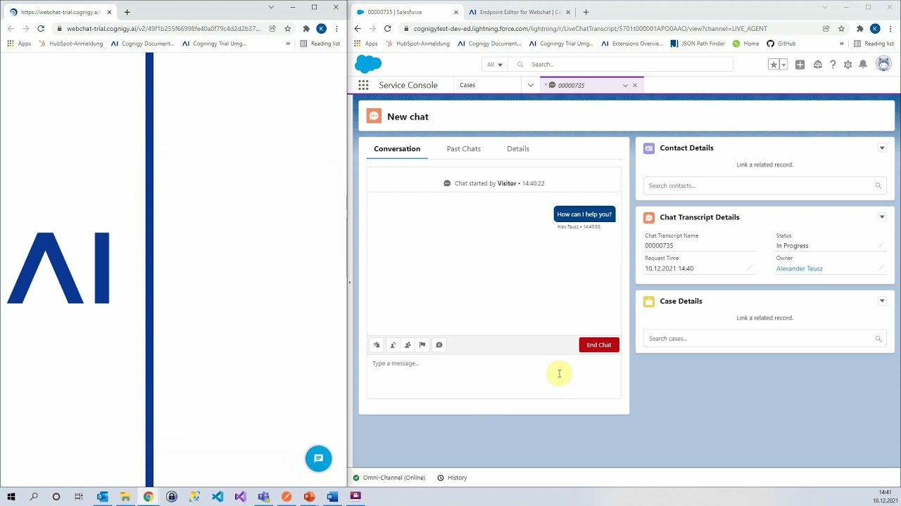 Cognigy Salesforce Live Chat Translation