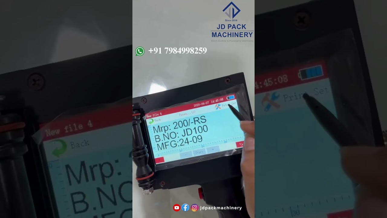 How to bold print in Handheld Inkjet Printer? Call 7984998259 #jdpackmachinery #packagingsolutions