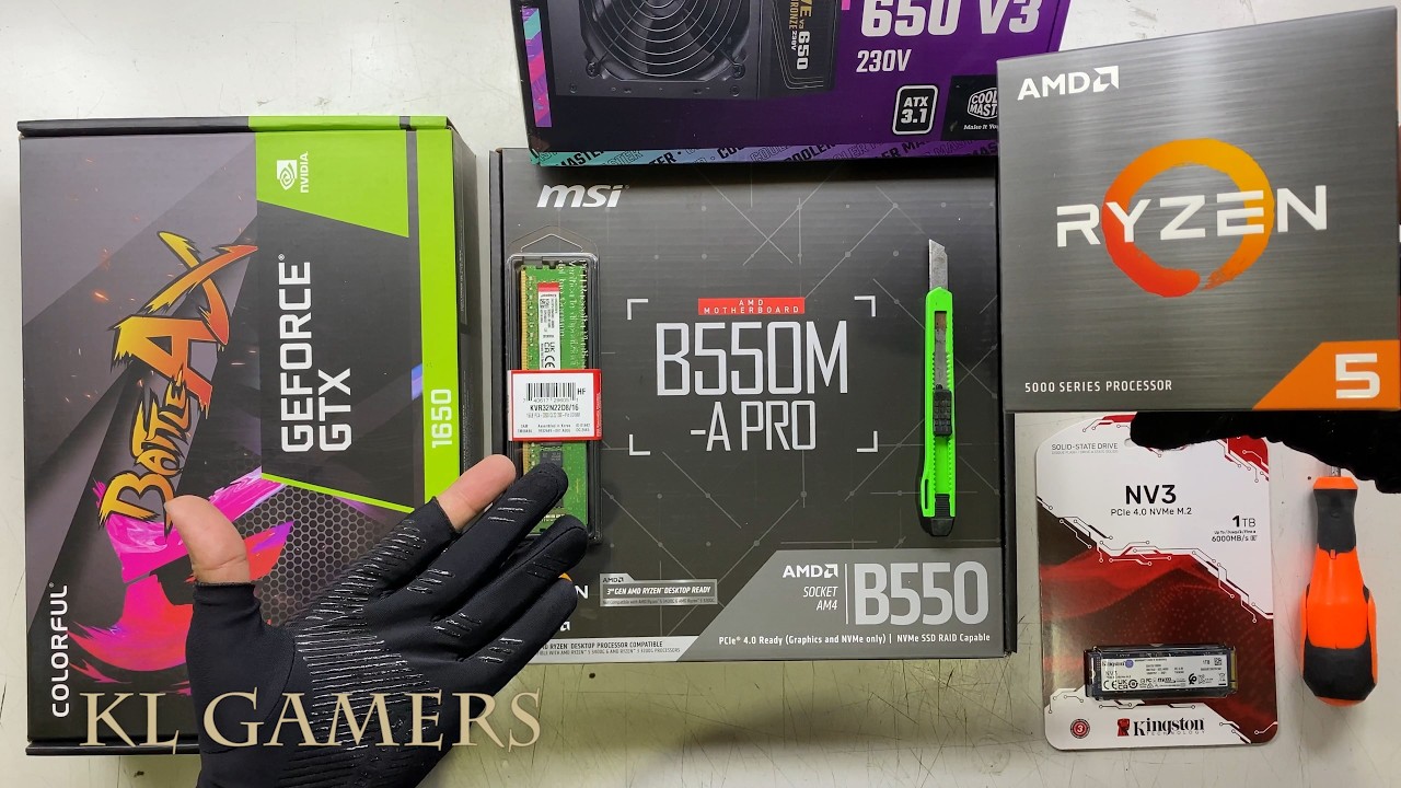 AMD Ryzen 5 5600 msi B550M-A PRO Kingston NV3 COLORFUL GTX1650 White Gaming PC Build